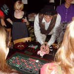 Third-year student Roger Filmyer is the dealer for Roulette
